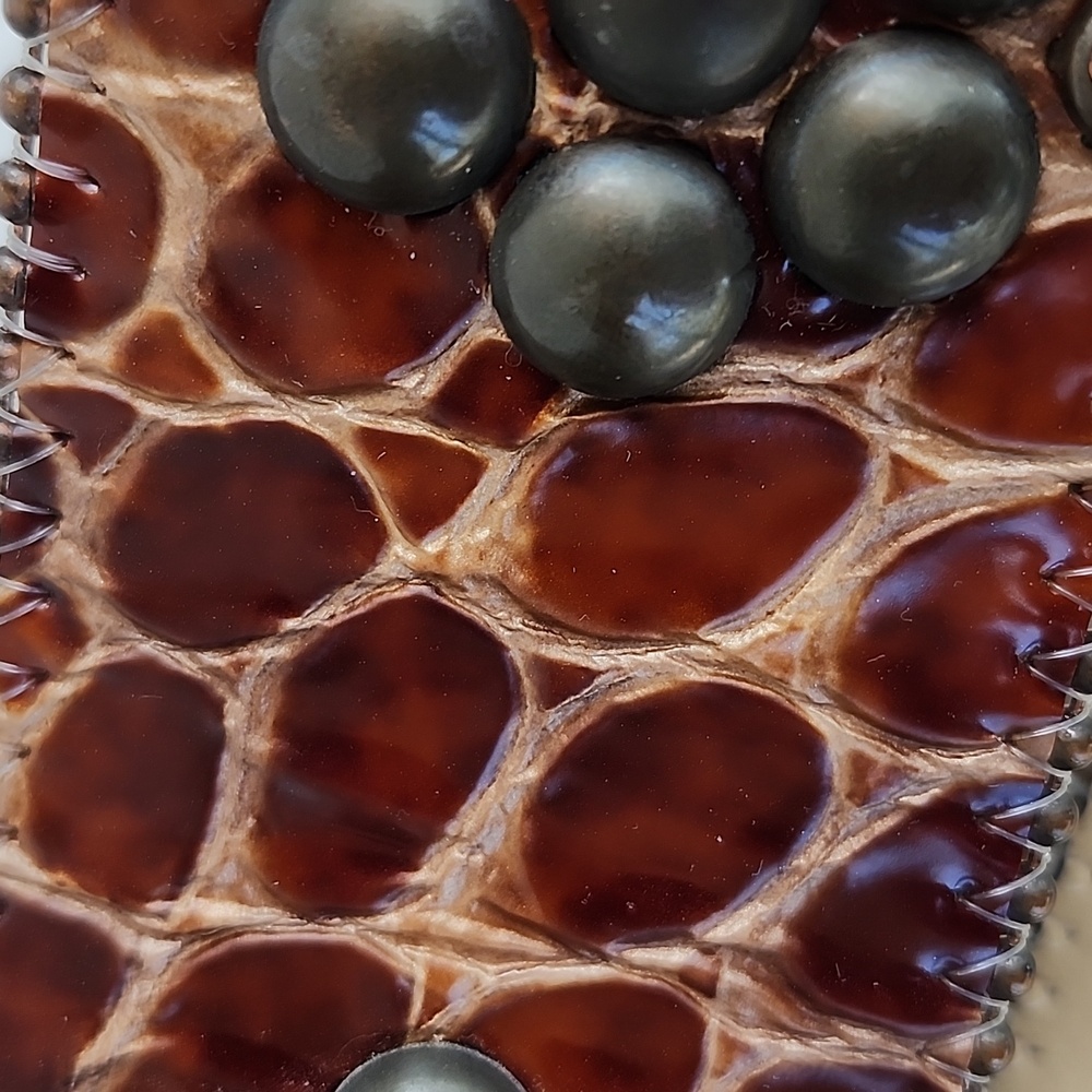 B.B. SIMON SWAROVSKI CRYSTALS AND ITALIAN LEATHER BELT - Picture 9 of 14